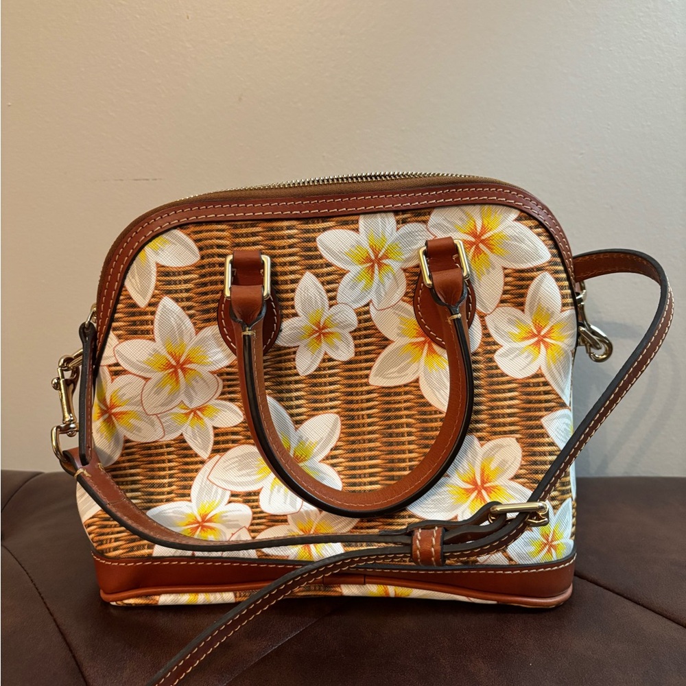 Dooney & Bourke Brown Floral Satchel - Picture 2 of 3
